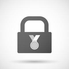 Isolated lock pad icon with  a medal