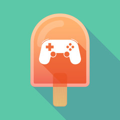 Long shadow ice cream icon with  a game pad