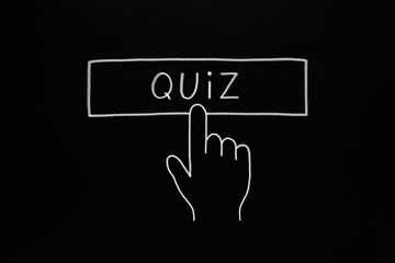 Hand Cursor Clicking Quiz Button