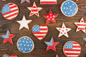 Obraz premium Cookies with American patriotic thematic color