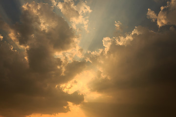 Sunlight with cloud on blue sky