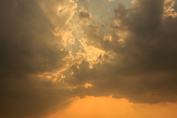 Sunlight with cloud on blue sky