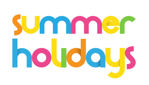 "SUMMER HOLIDAYS" Colourful Vector Letters Icon
