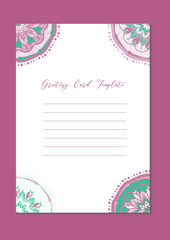 Mandala vintage template card