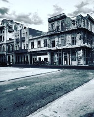 Black and white - Old buildings in Old Havana, Cuba, 27 april 2016