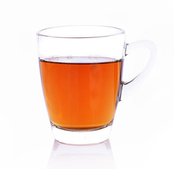 Glass of tea isolated on white background