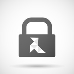 Isolated lock pad icon with  a paper bird