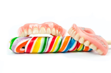 Dentures with lollipops