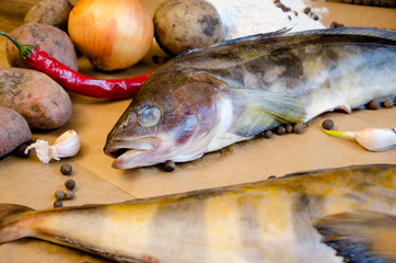 grinling fish potatoes onions garlic lemon pepper