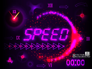 Abstract vector future technology speed background illustration.