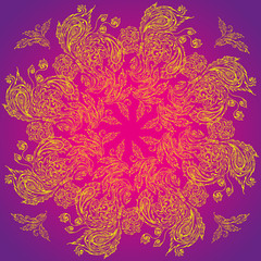 Mandala. Beautiful vintage round pattern. Hand drawn abstract ba