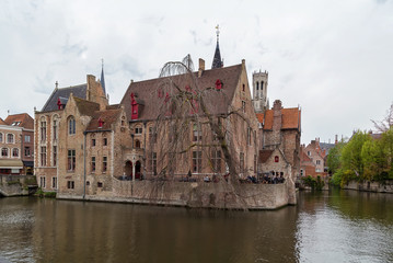 view of Bruges canal, Belgium