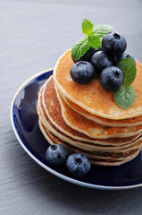 Healthy Breakfast.Pancakes with berries.