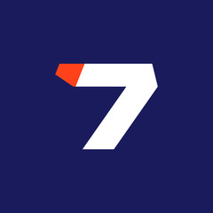 Number seven logo. Sport number logo.