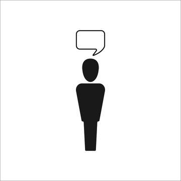Speaking talk sign simple icon on background