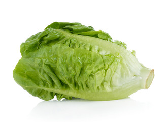 fresh baby cos (lettuce) on white background Clipping Path