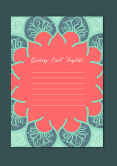 Mandala vintage template card
