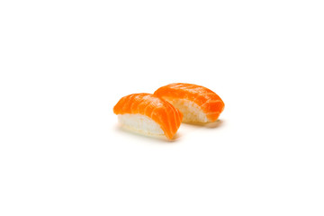 raw nigiri isolated on white background