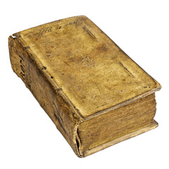 Ancient old book isolated on white