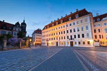 Historic architecture in the old town of Dresden, Germany.