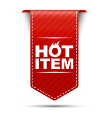 hot item, banner hot item, red banner hot item, red vector banne