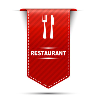 restaurant, banner restaurant, red banner restaurant, red vector