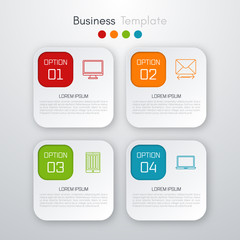 Vector illustration of four square infographics