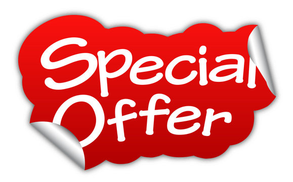 special offer, sticker special offer, red sticker special offer,