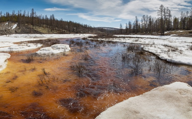 The spring flood on the creek