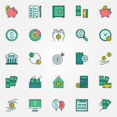 Flat finance vector icons