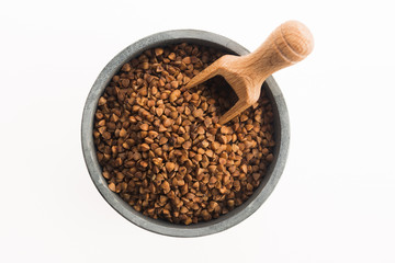 Buckwheat on a white background