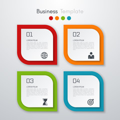 Vector illustration of four square infographics