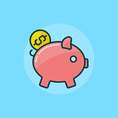 Moneybox flat vector icon