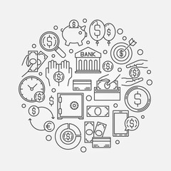 Obraz premium Saving money round illustration