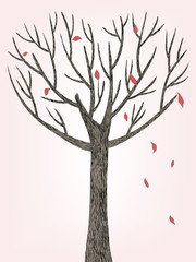 Naklejki  Hearted shape tree