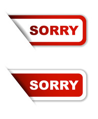 red set vector paper stickers sorry