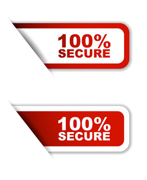 red set vector paper stickers 100% secure
