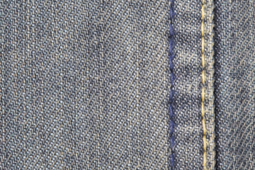 Denim jeans Stitching Detail Texture Background with copyspace.