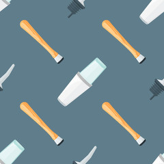 barman equipment deco seamless pattern.