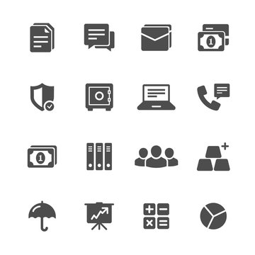 Business icons black set 14