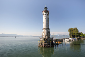 lindau island harbor bodensee lake germany