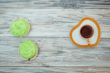 Cupcakes with green cream