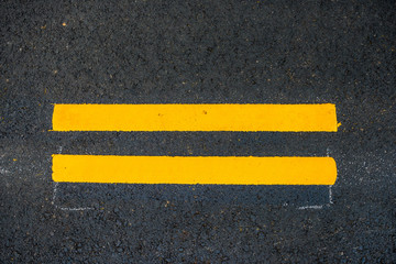 Fototapeta premium Asphalt road, yellow line on the new road