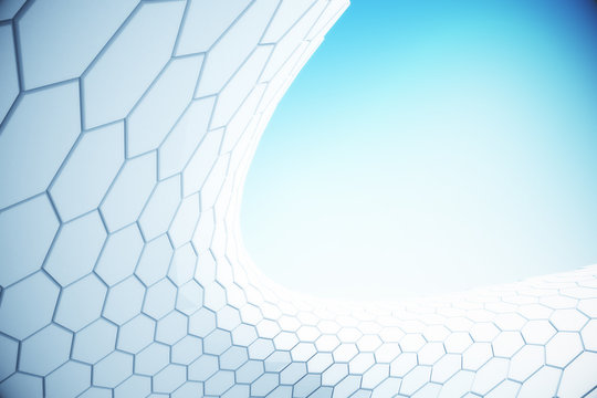 White hexagon pattern