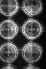 Abstract composition with detail of electric rounded lamps