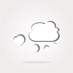 vector white cloud on internet web icon