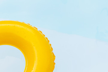 Close up yellow ring floating.