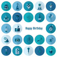 Happy Birthday Icons Set