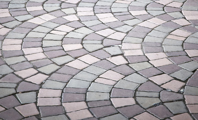 Mosaic colored pavers of small stones