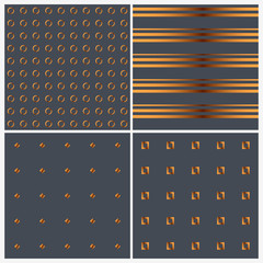 Seamless texture with gold elements. Vector
